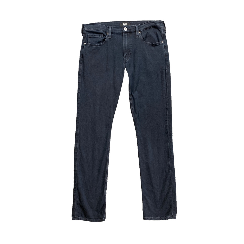 Paige Jeans Mens 33 Overton Federal Slim Straight Rayon Blend Dark Wash Stretch